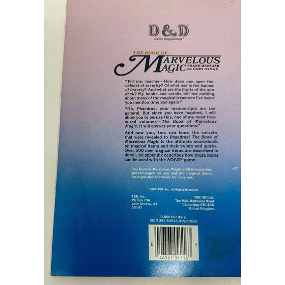 The Book of Marvelous Magic Dungeons & Dragons D&D AC4 1985 TSR #9116 - Picture 10 of 11